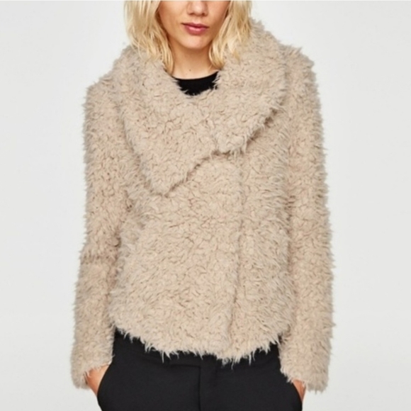 Zara Jackets & Blazers - ZARA Basic Teddy Fuzzy Jacket | Medium